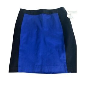 Liz Claiborne Petite‎ Colorblock Sheath Skirt Black Royal Blue Size 8P